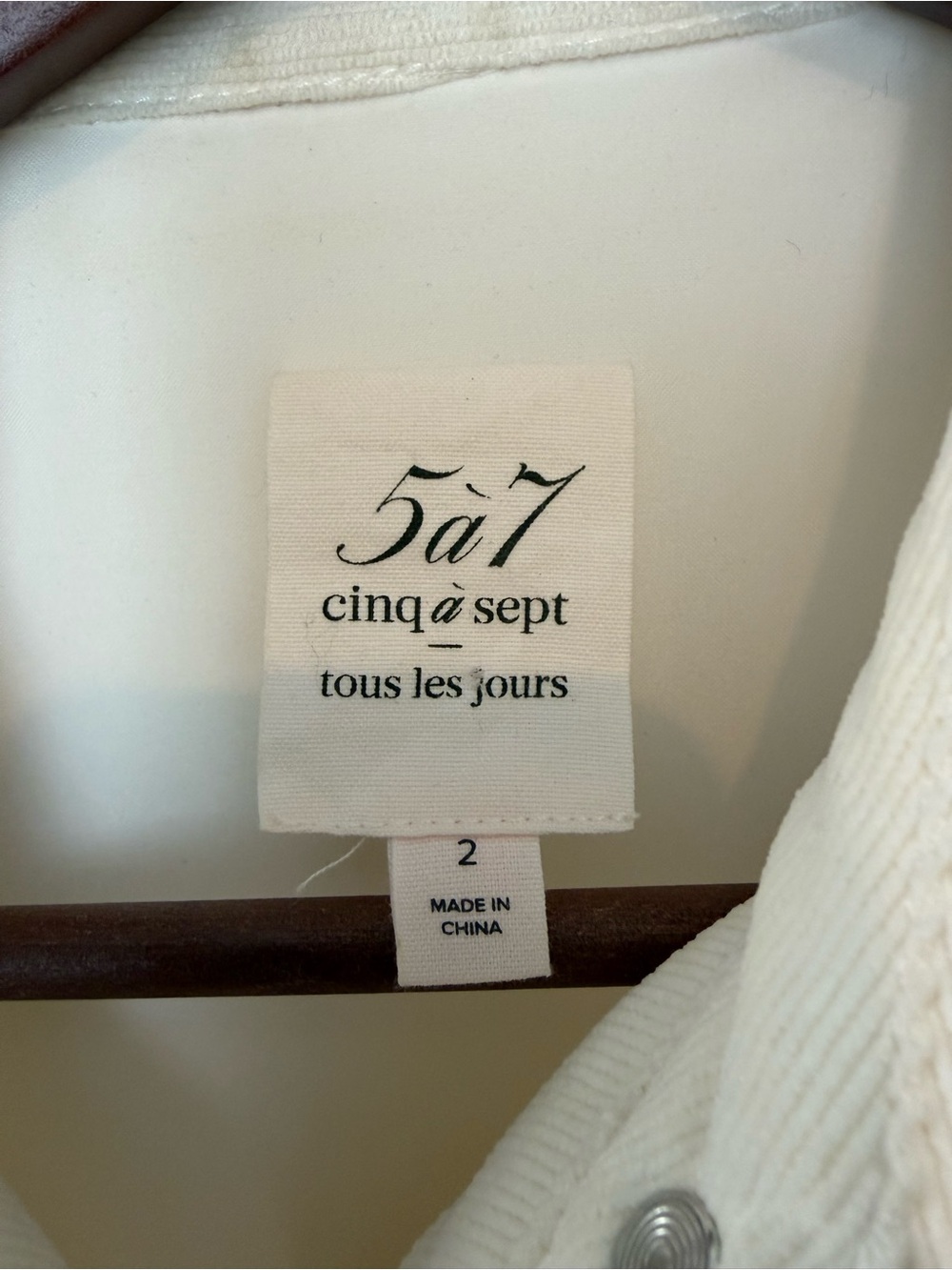 cinq a sept Ivory Button-Front corduroy Jacket - Picture 3 of 6